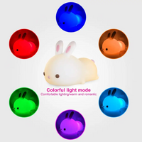7 Color Changing Rabbit Night Light for Sleeping Silicone LED Lamp