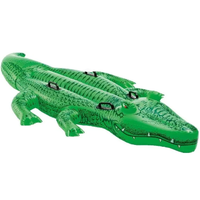 Inflatable Gator Children Ride-on Floating Beach Lake Swimming Pool Party Long Crocodile Floats Toy