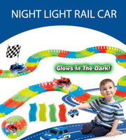 Puzzle DIY Assembled Night-Light Rail Track Car Toy Track