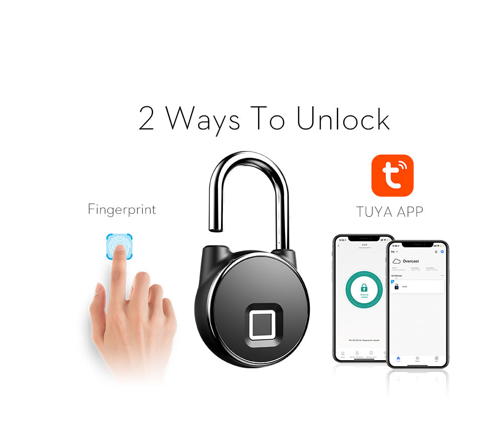 RYG Bluetooth Safe Waterproof Tuya Keyless USB Rechargeable Smart Fingerprint Lock