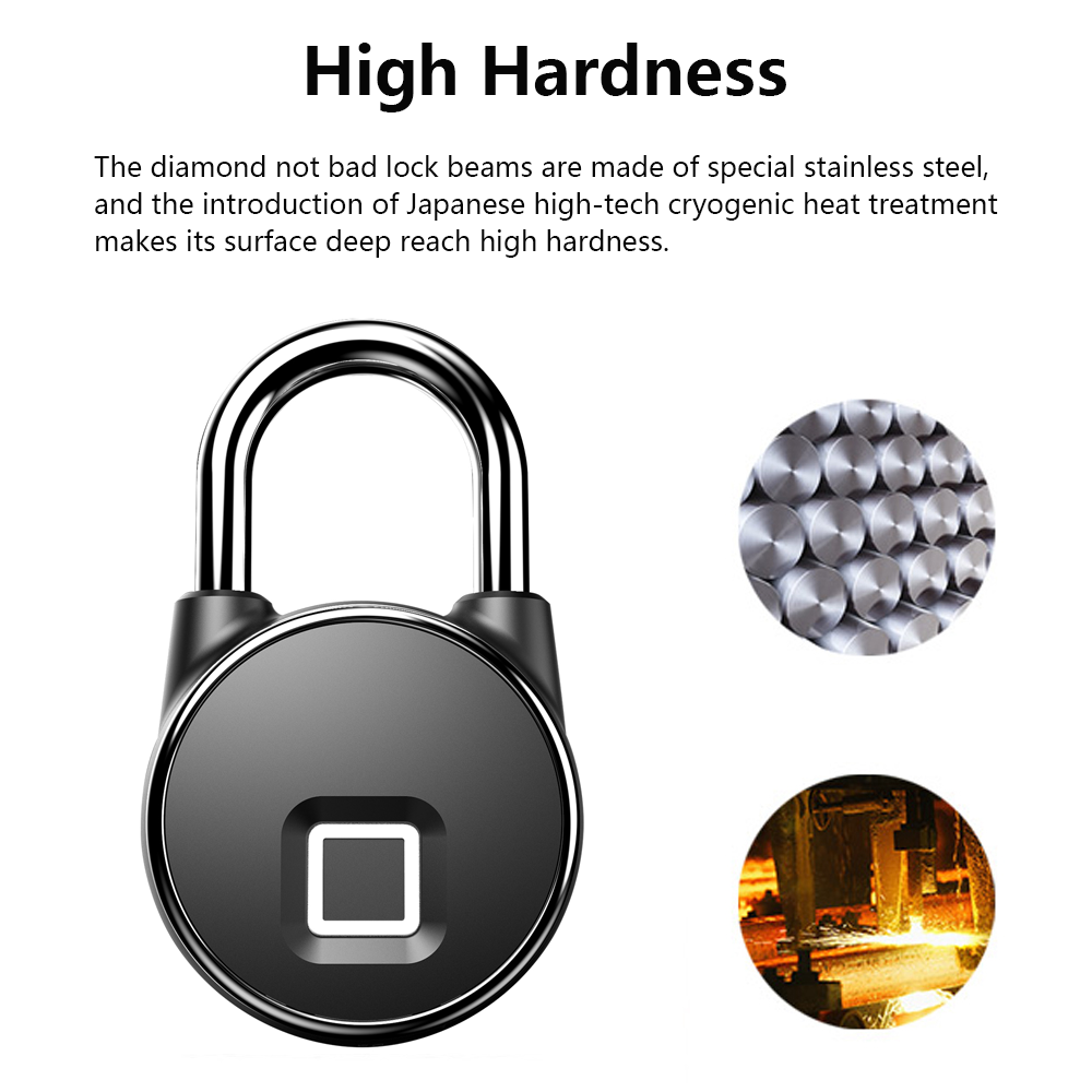 RYG Bluetooth Safe Waterproof Tuya Keyless USB Rechargeable Smart Fingerprint Lock