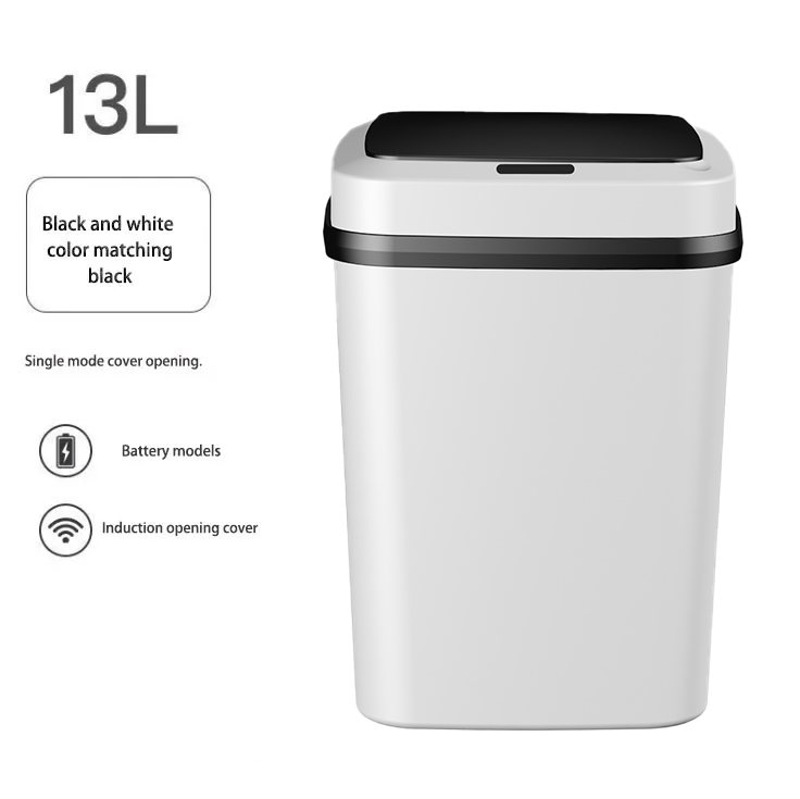 RYG Electric Trash Can Sensitive Mute Odor Isolation Waterproof Automatic Motion Sensor Kick Vibration Rubbish Bin