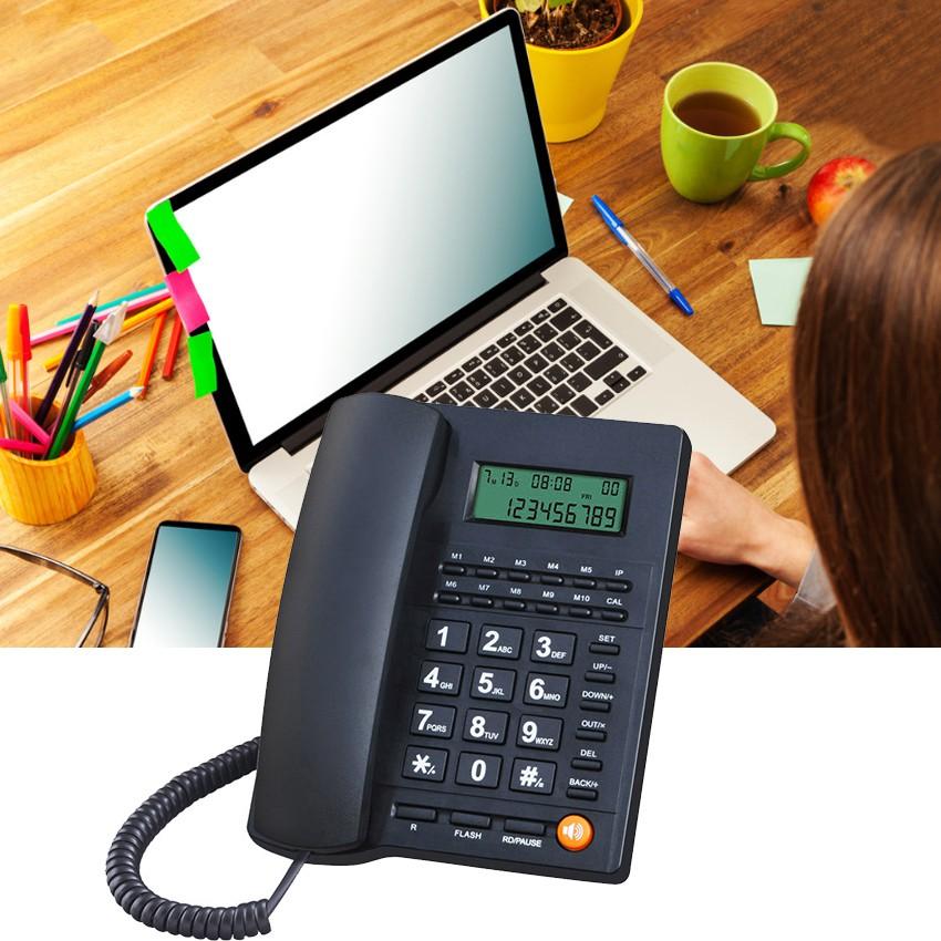 LCD Corded Caller ID Telephone Home Office Wired Landline Telephone Set Phone Caller