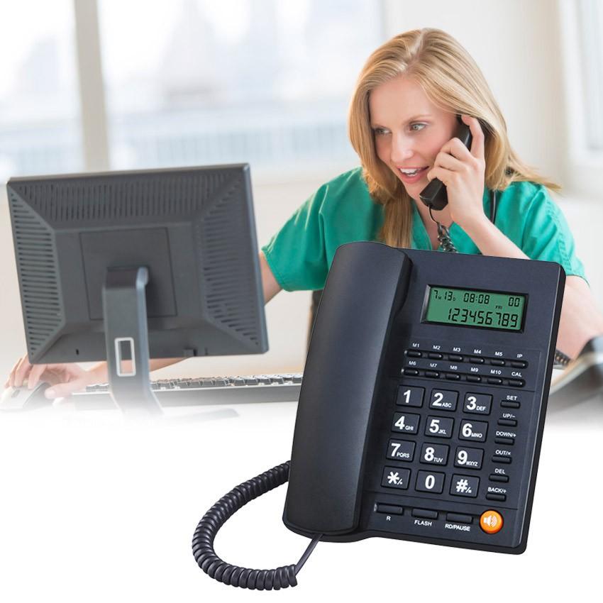 LCD Corded Caller ID Telephone Home Office Wired Landline Telephone Set Phone Caller