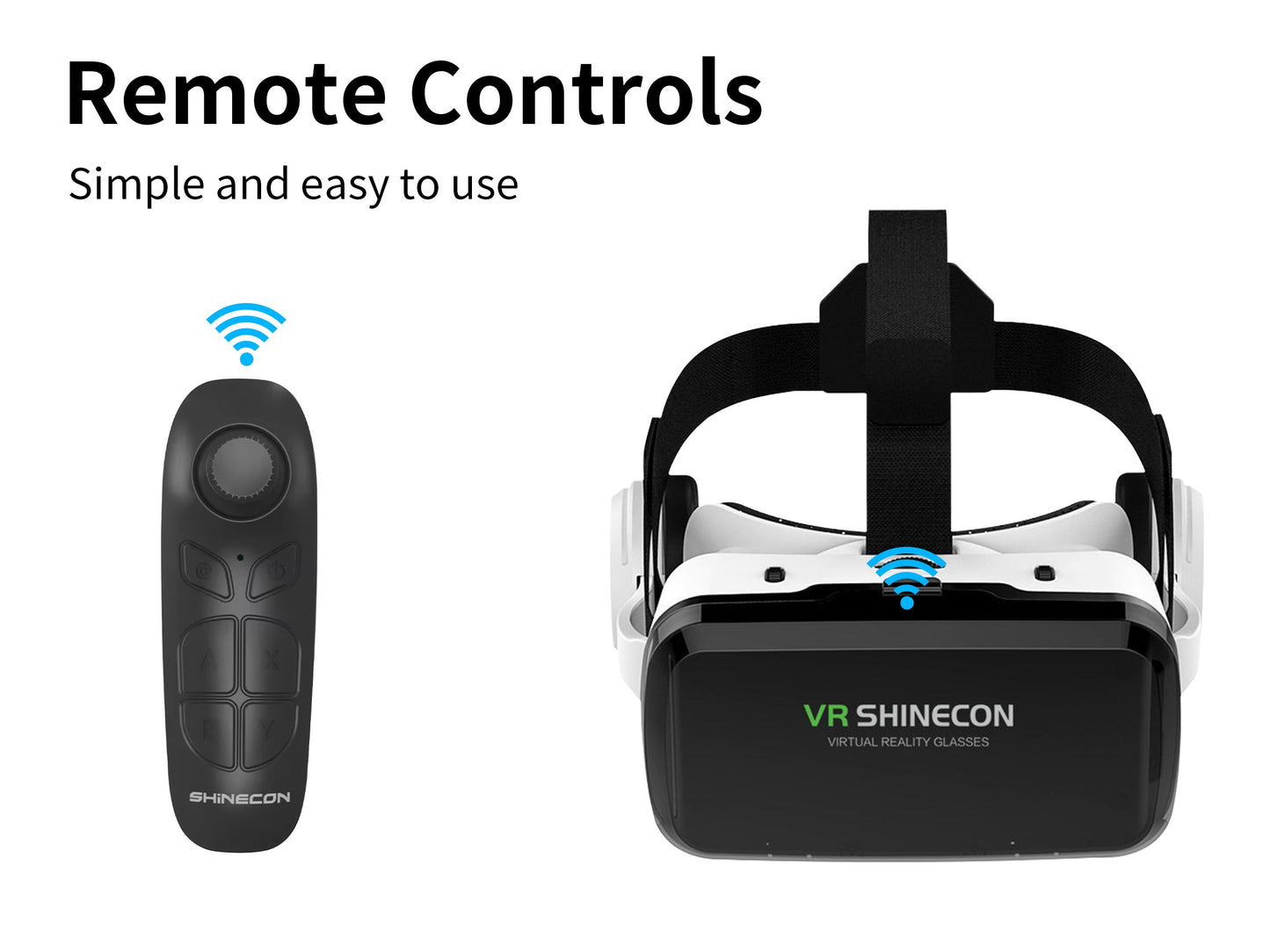 Shinecon VR Box 4.0 3D Virtual Reality Headset with Bluetooth & Controller