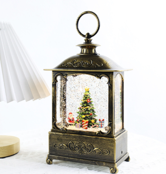 Large Christmas Water Globe Lantern - Xmas Tree