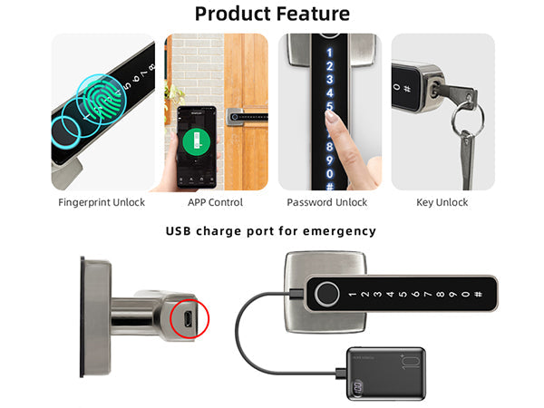 RYG TUYA Smart Door Lock With Full Metal Zinc Alloy