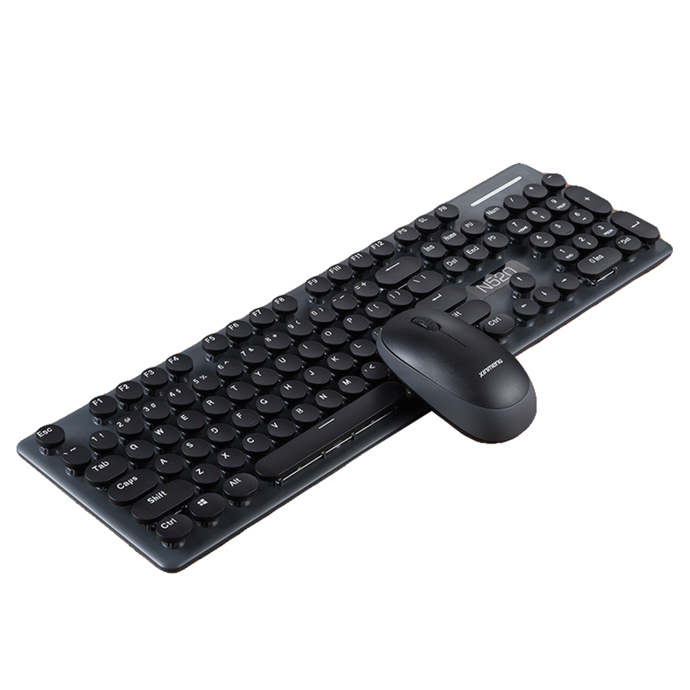 RYG Wireless Punk Mechanical Feeling Keyboard Mouse Set (Whisper-Quiet)