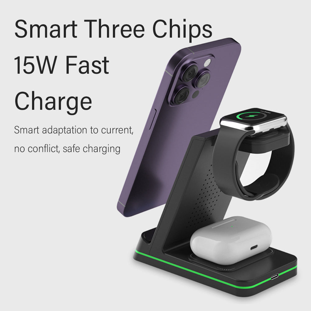 Three in One Suitable for Apple 14 Phone Earphones Watch Stand Wireless Charger