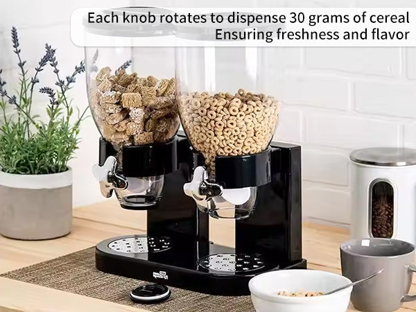 Large Double Cereal Dispenser Dry Food Grains Containers Nuts Storage Container