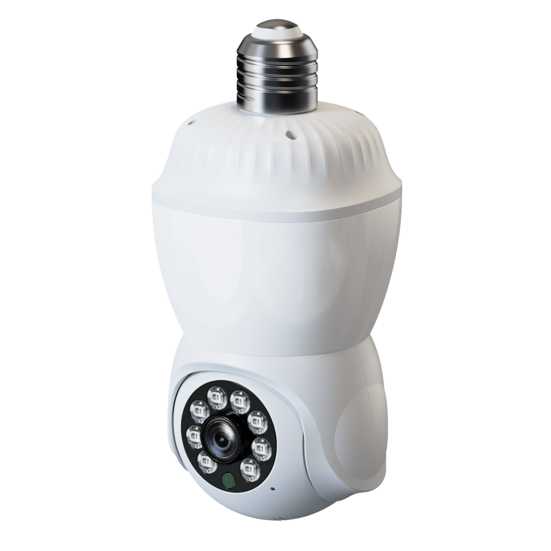 Lamp cap security camera with Light D5 E27 LEDBulb, White