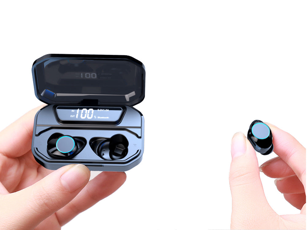 True Wireless Earbuds Bluetooth 5.0 IPX7 Waterproof with 3300mAh Charging Case