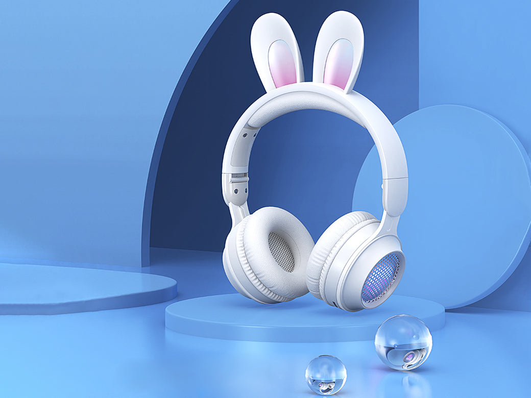 RYG Rainbow Rabbit Luminous Wireless 5.0 Headphone - Pink