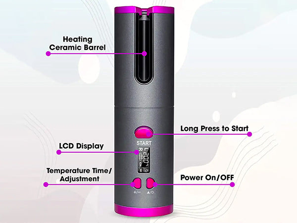 RYG Portable Wireless Charging Automatic Curling Iron