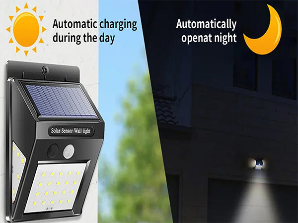 Solar Powered LED Wall Light-4pcs pack