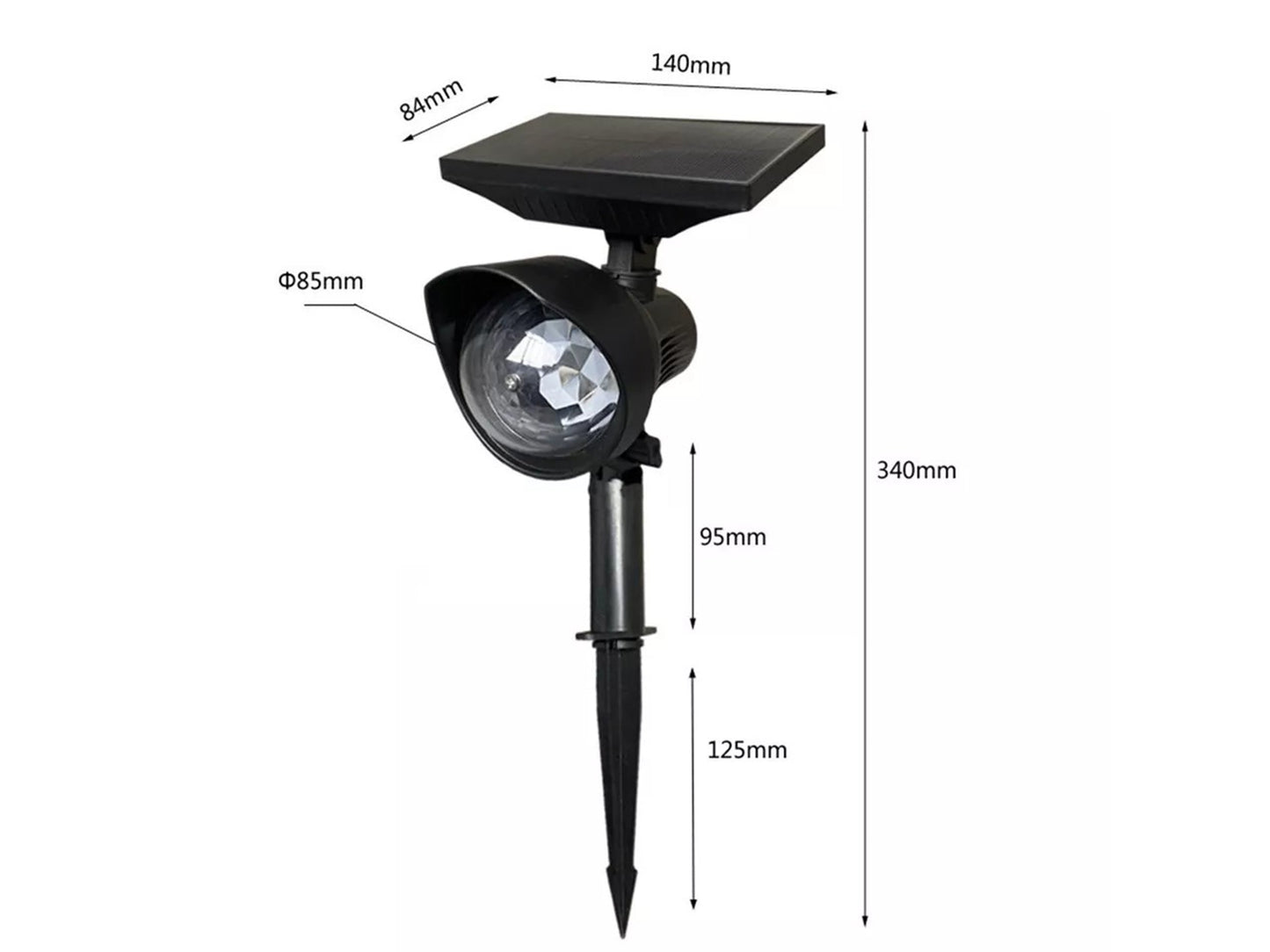 Solar Rotating Color Projection Light