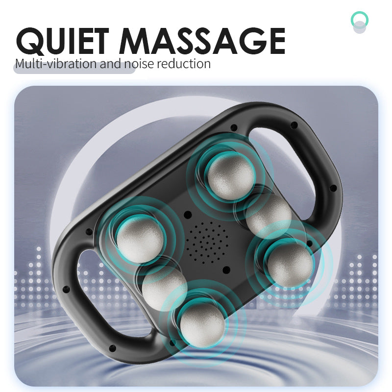 Multifunctional Massager Six Massage Head Skin-Friendly EVA Massage Ball Fascial Gun Deep Relaxation Noise-Reduction