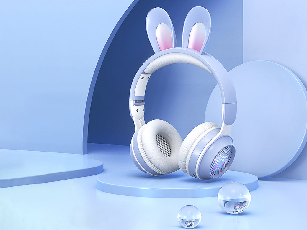 RYG Rainbow Rabbit Luminous Wireless 5.0 Headphone - Pink