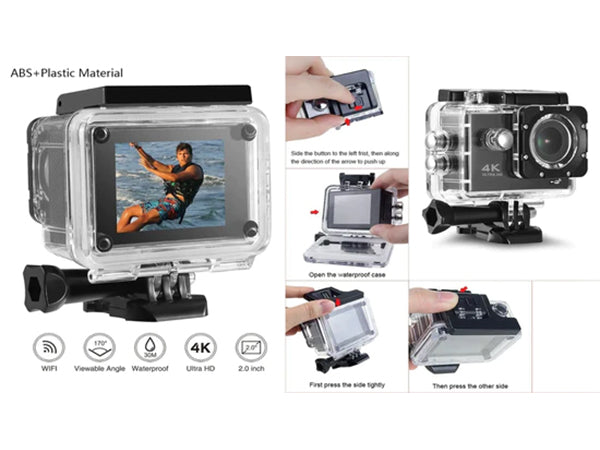 RYG 4K HD Sports Action Camera with Wi-Fi & Remote