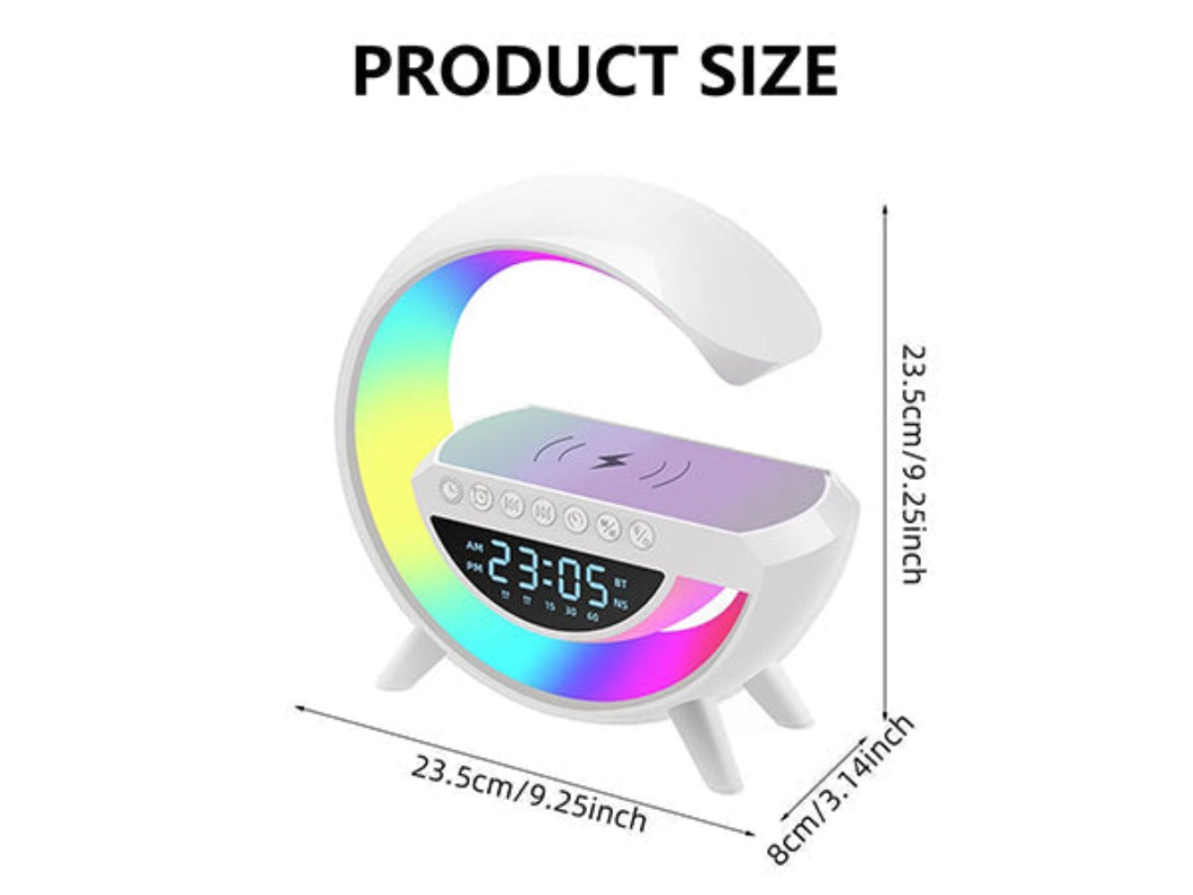 RYG 3 in 1 Rainbow Multi-function Night Light Wireless Charging Stereo