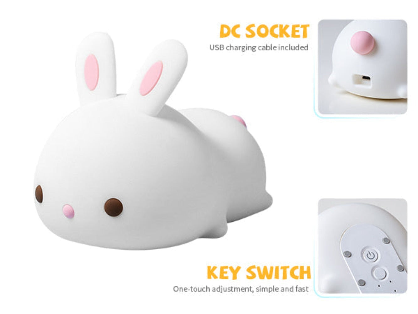 RYG Silicone rabbit soft light night light (upgraded remote control model)