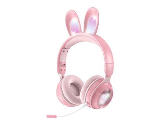 RYG Rainbow Rabbit Luminous Wireless 5.0 Headphone - Pink