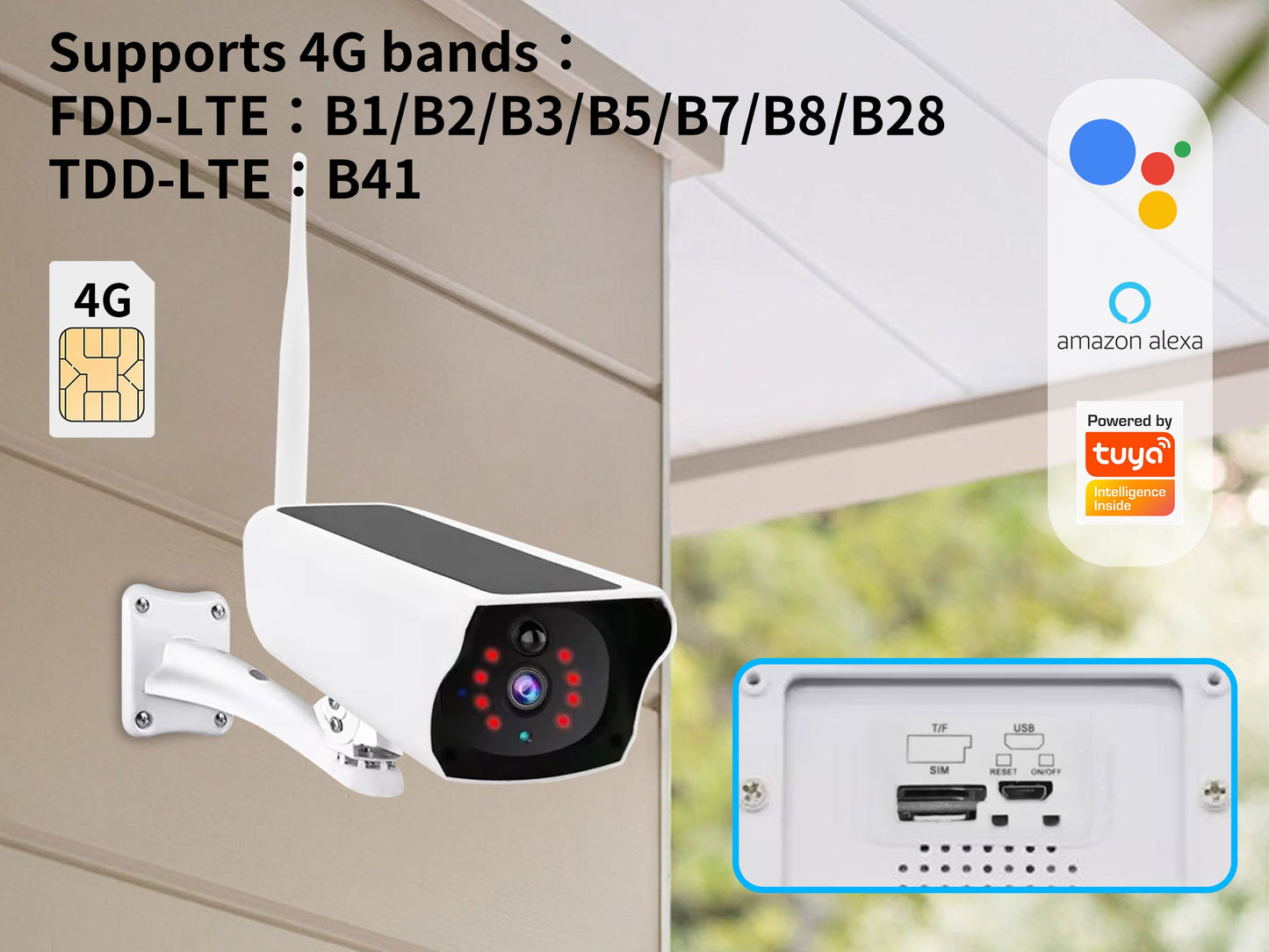 RYG 4G/LTE Solar CCTV Security Camera Package with Battery and 32G SD Card