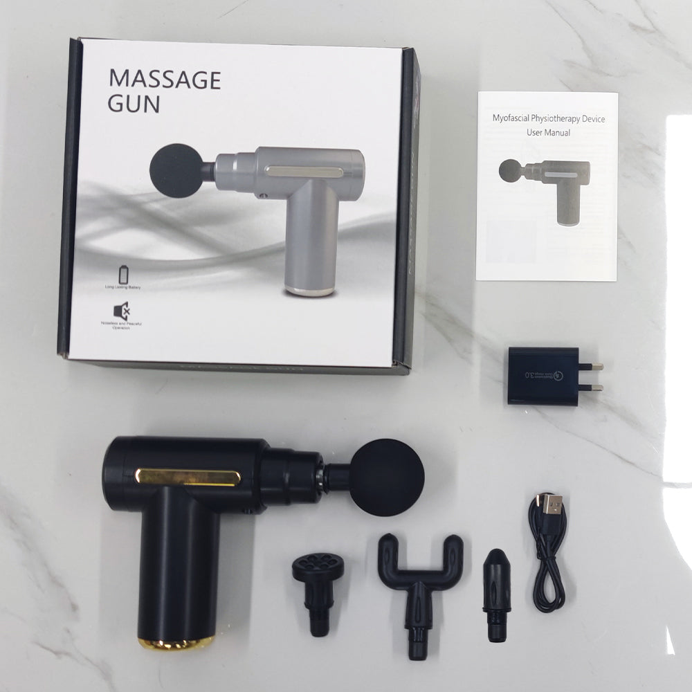 Mini Massage Gun with 6 Speeds 4 Massage Heads (LCD version)-- BX720