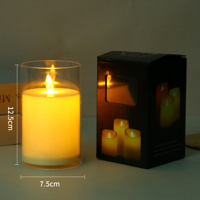 LED Electronic Glass Candle -- 3 CANDLE IN ONE BOX