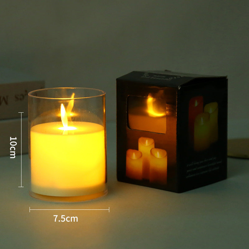 LED Electronic Glass Candle -- 3 CANDLE IN ONE BOX