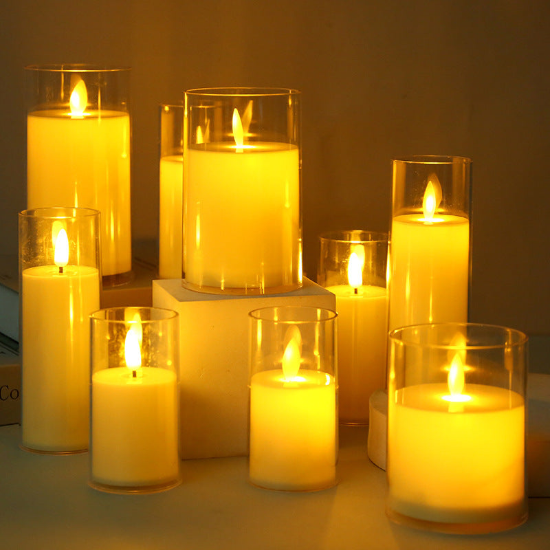 LED Electronic Glass Candle -- 3 CANDLE IN ONE BOX