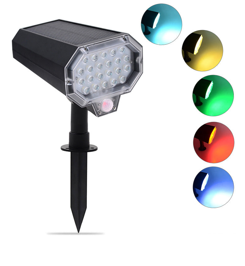 LED solar multifunctional spotlight with automatic tracking and rotation