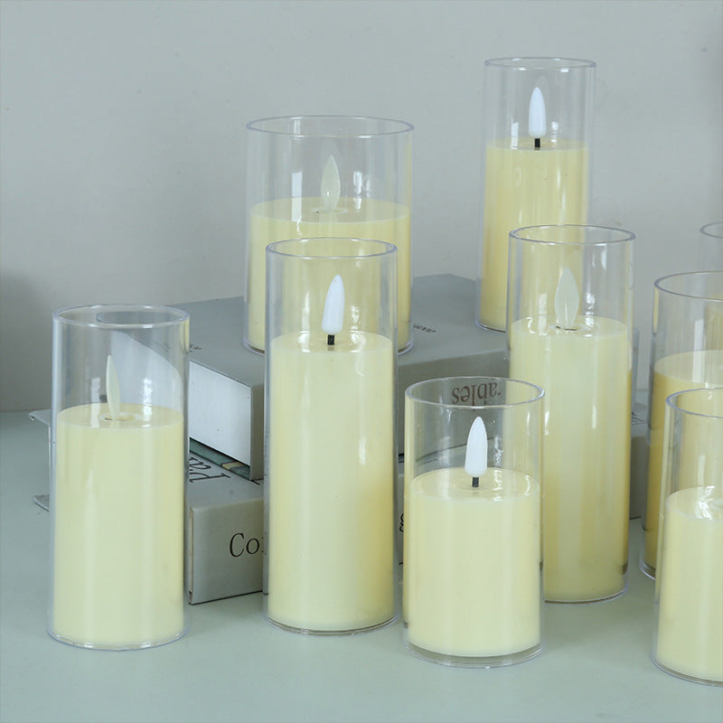 LED Electronic Glass Candle -- 3 CANDLE IN ONE BOX