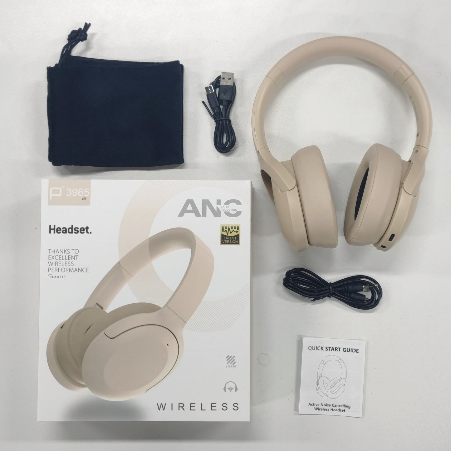 ANC Active Noise Canceling Bluetooth Headphones Headset