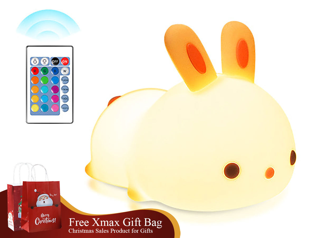 RYG Silicone rabbit soft light night light (upgraded remote control model)