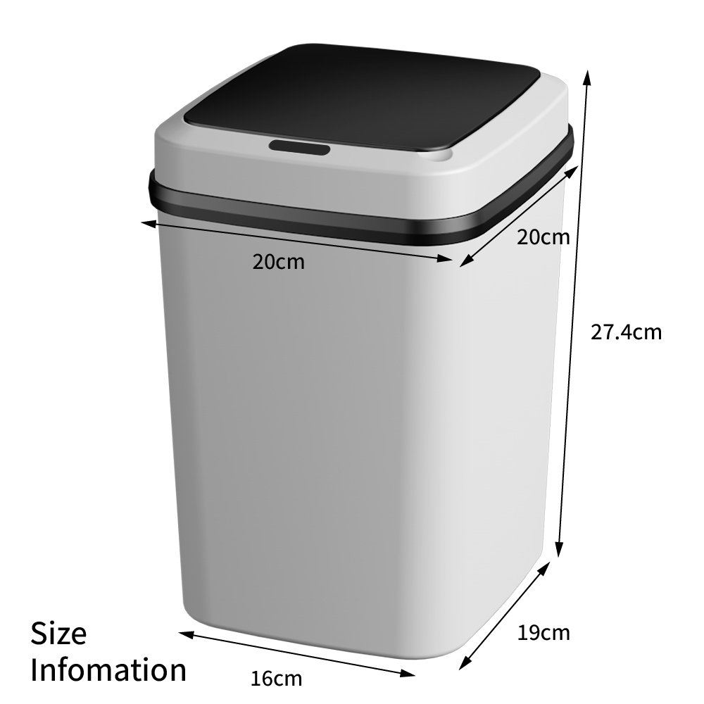 RYG Electric Trash Can Sensitive Mute Odor Isolation Waterproof Automatic Motion Sensor Kick Vibration Rubbish Bin