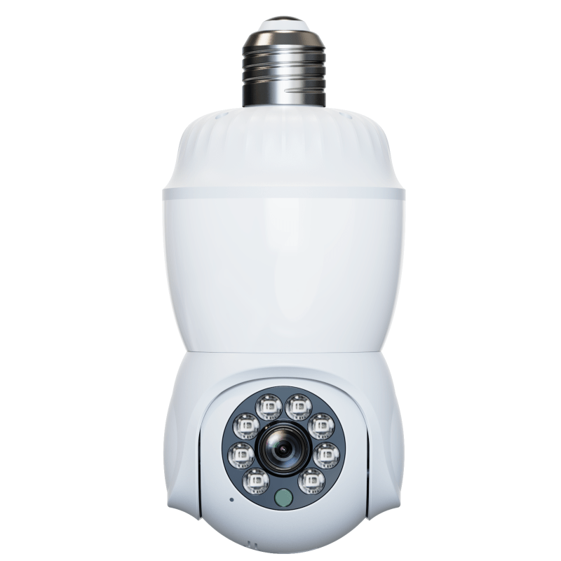 Lamp cap security camera with Light D5 E27 LEDBulb, White