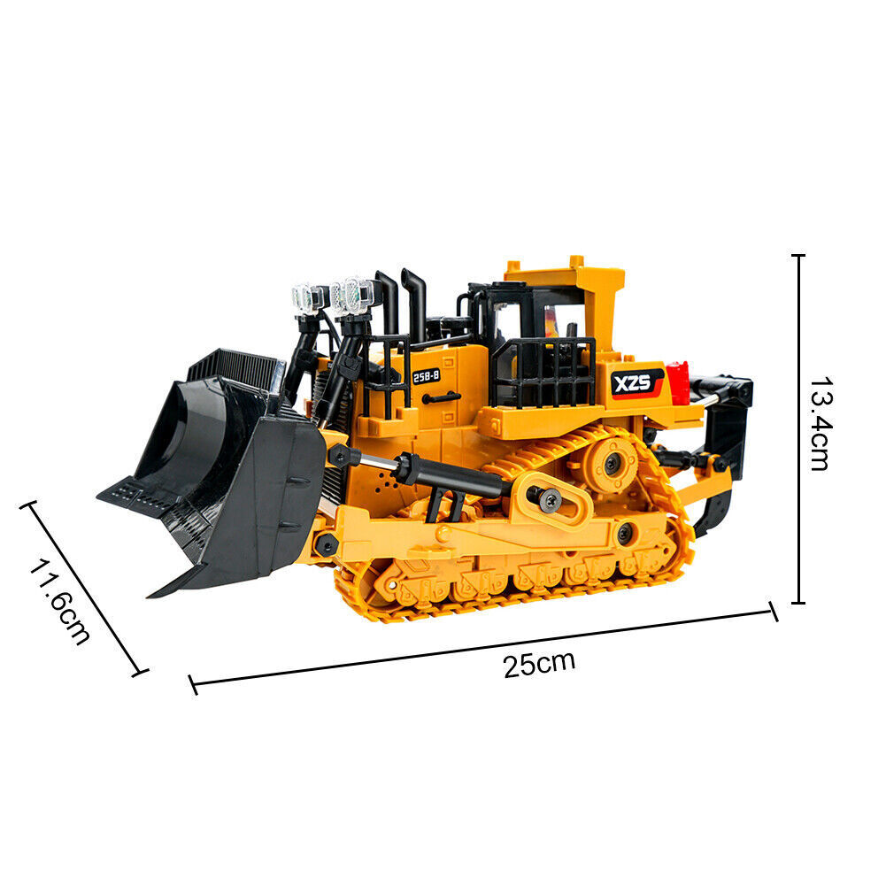 Remote Control Excavator Bulldozer Toy 2.4G 9/11 Channel RC Front Loader TractorAU 1:24