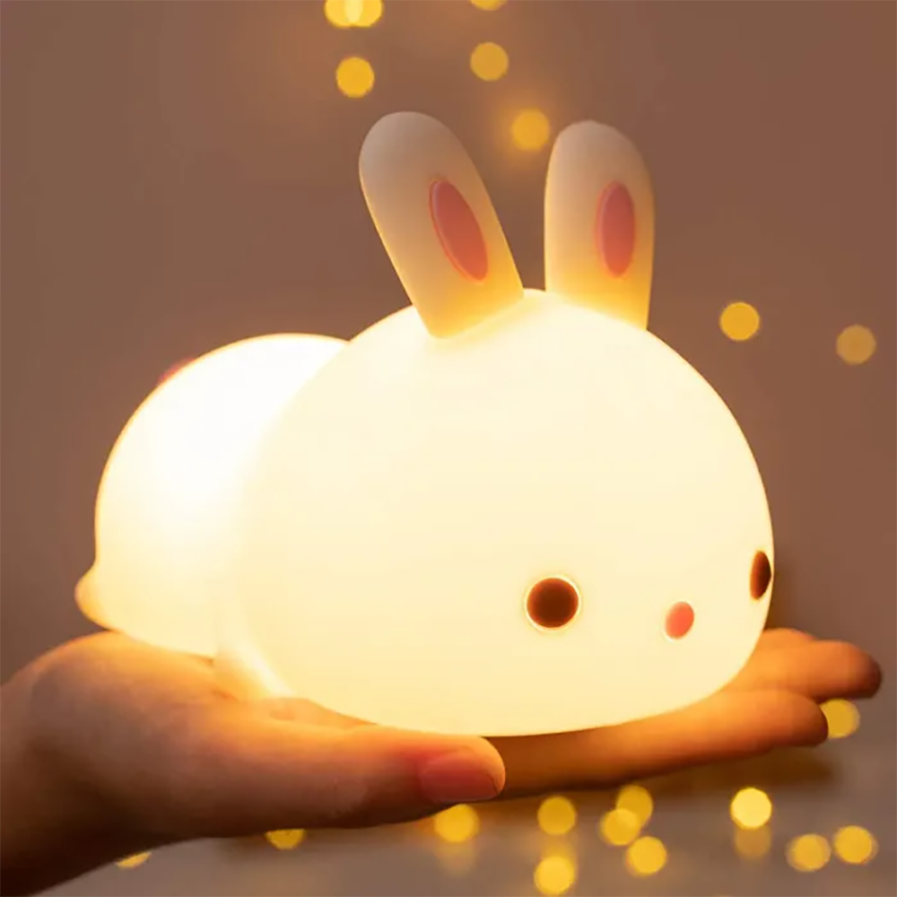 7 Color Changing Rabbit Night Light for Sleeping Silicone LED Lamp